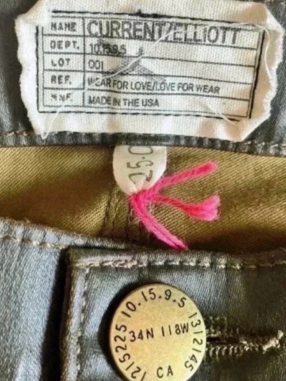 CURRENT/ELLIOTT The Ankle Skinny Coated Skinny
Pants Army Green - Picture 9 of 10